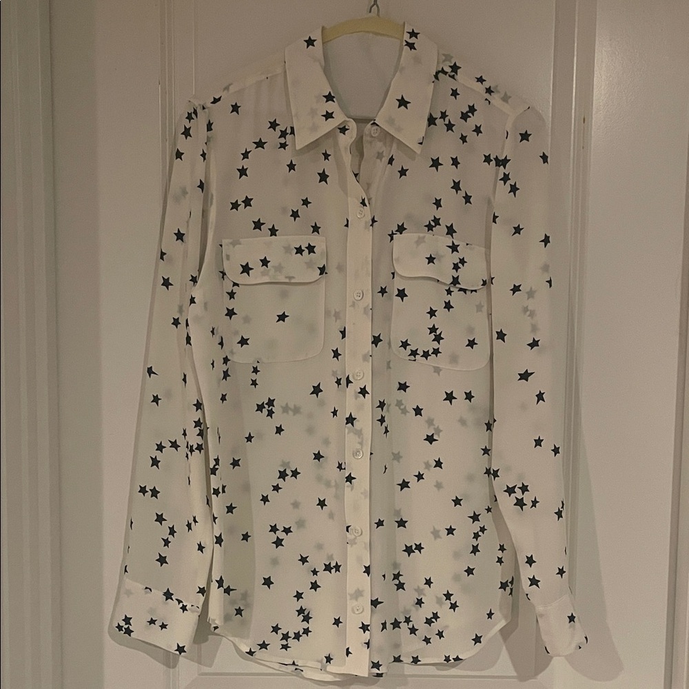 Equipment Star Patterned Button-Up Shirt Size Small